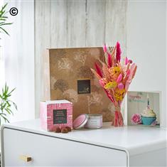 Birthday Dried Flowers, Candle and Salted Caramel Truffles